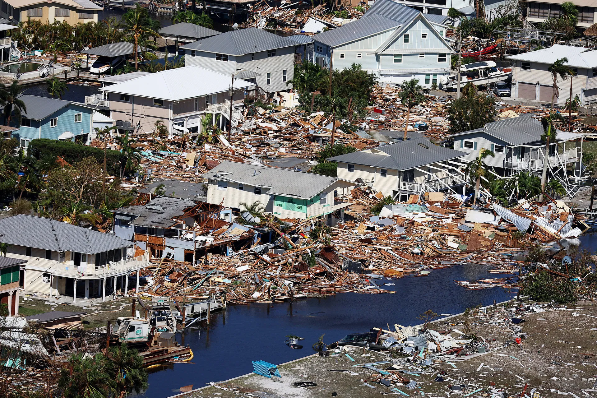 Hurricane damage aftermath in Florida